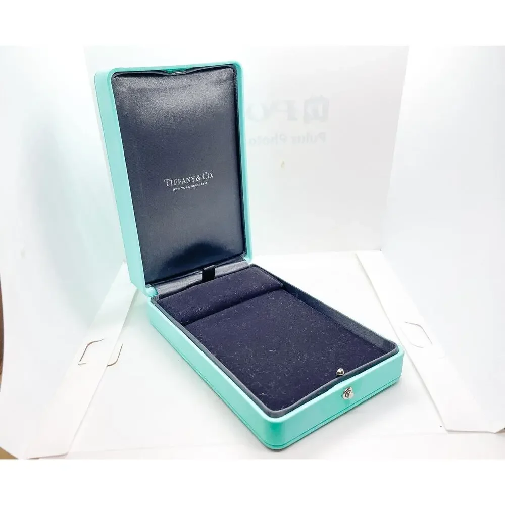 Tiffany & Co. Blue Leather Necklace & Earrings Holder Case Display Box